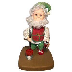 Santas Best Christmas Elf Painting Toy Animated Collectable VTG 1993 16" Tall